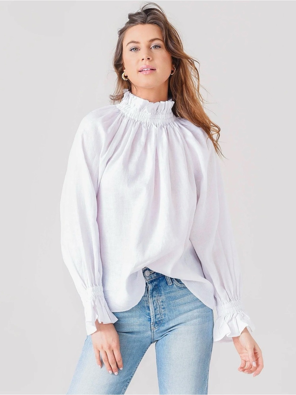 Ephemera Garland Blouse in the Grapefruit Gingham